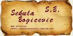 Sekula Bogičević vizit kartica